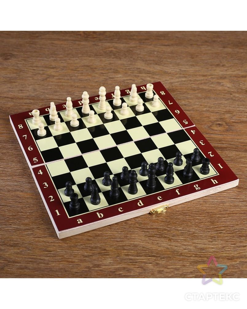Игра настольная "Шахматы", доска дерево 24х24 см микс арт. СМЛ-75342-1-СМЛ0000578799 1
