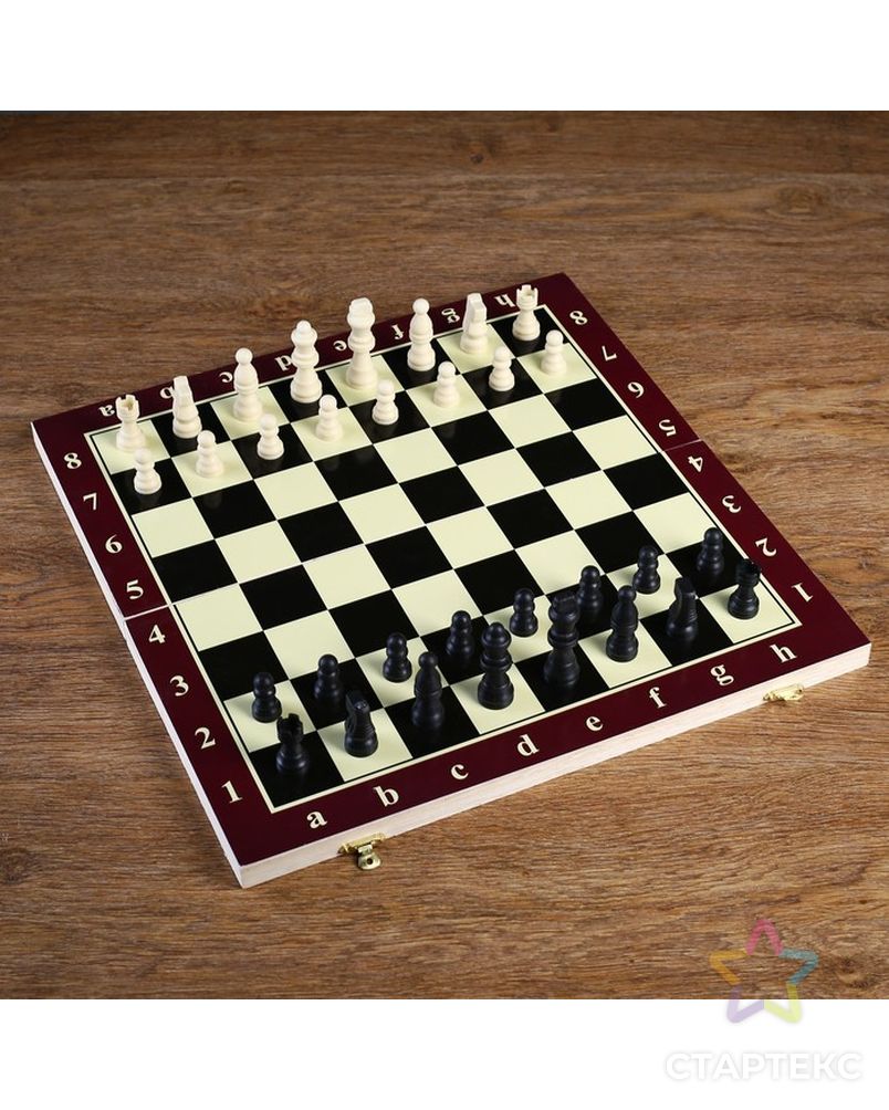 Игра настольная "Шахматы", доска дерево 39х39 см арт. СМЛ-75344-1-СМЛ0000578802 1