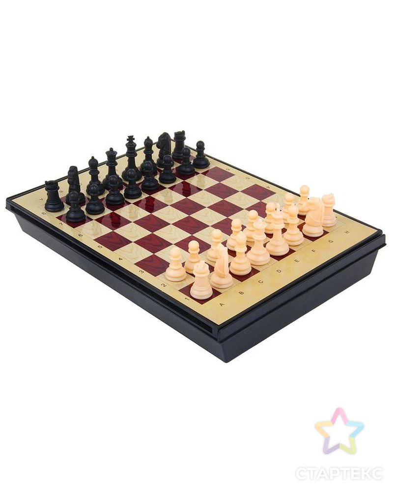 Игра настольная "Шахматы" с ящиком, магнитные в коробке 24х18 см арт. СМЛ-75345-1-СМЛ0000578803 12