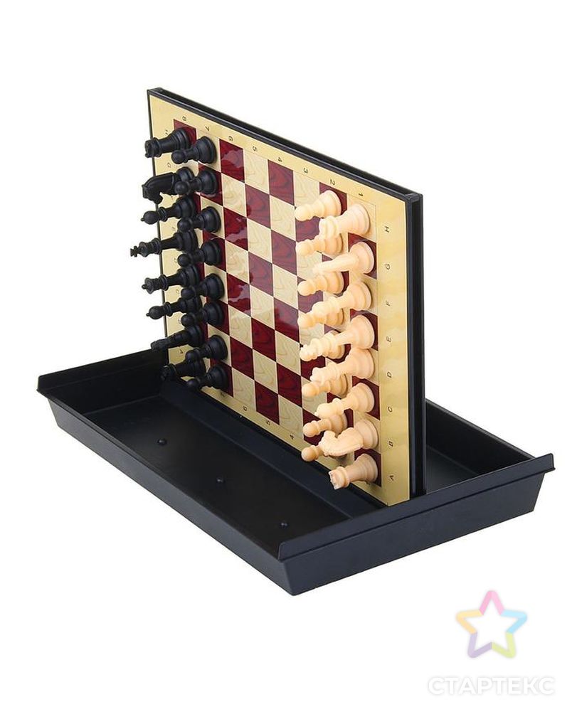 Игра настольная "Шахматы" с ящиком, магнитные в коробке 24х18 см арт. СМЛ-75345-1-СМЛ0000578803 15