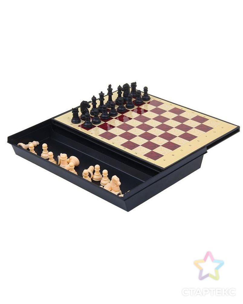 Игра настольная "Шахматы" с ящиком, магнитные в коробке 24х18 см арт. СМЛ-75345-1-СМЛ0000578803 16