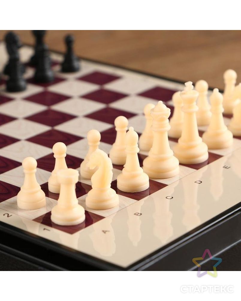 Игра настольная "Шахматы" с ящиком, магнитные в коробке 24х18 см арт. СМЛ-75345-1-СМЛ0000578803 3