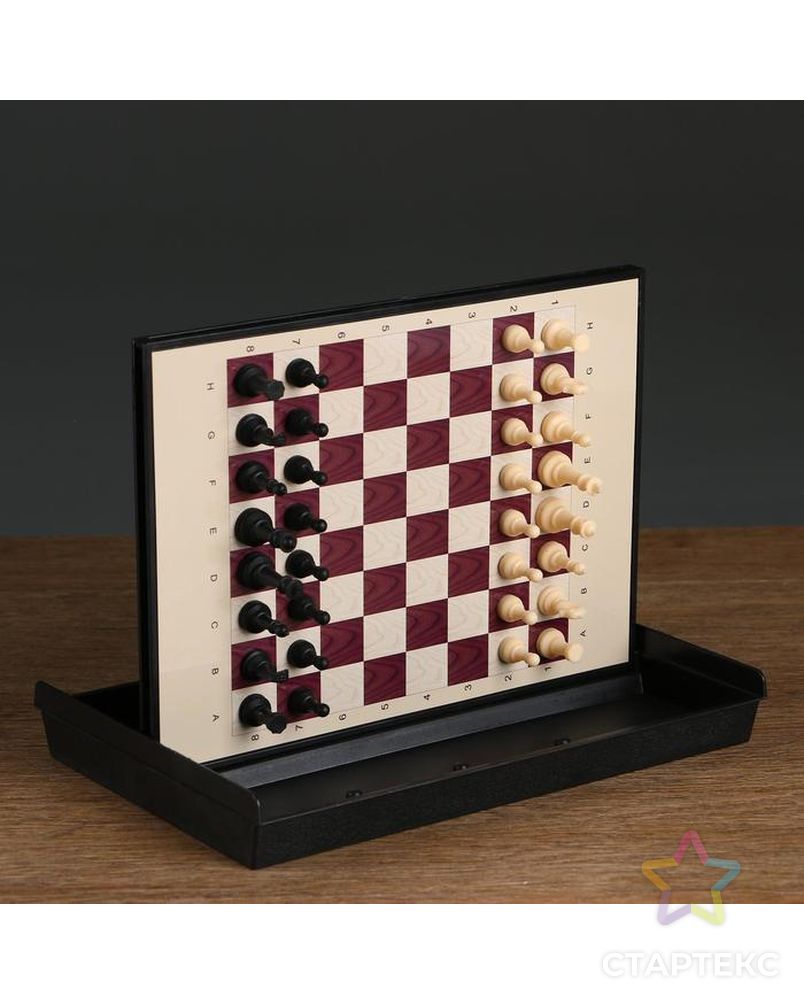 Игра настольная "Шахматы" с ящиком, магнитные в коробке 24х18 см арт. СМЛ-75345-1-СМЛ0000578803 4