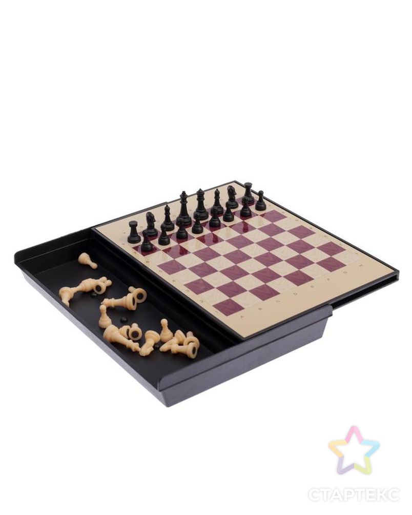 Игра настольная "Шахматы" с ящиком, магнитные в коробке 24х18 см арт. СМЛ-75345-1-СМЛ0000578803 10