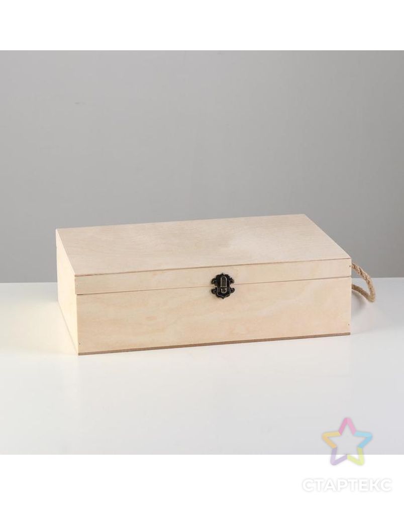 Подарочный ящик 34×21.5×10 см деревянный, с закрывающейся крышкой, с ручкой арт. СМЛ-132933-1-СМЛ0005928349 1