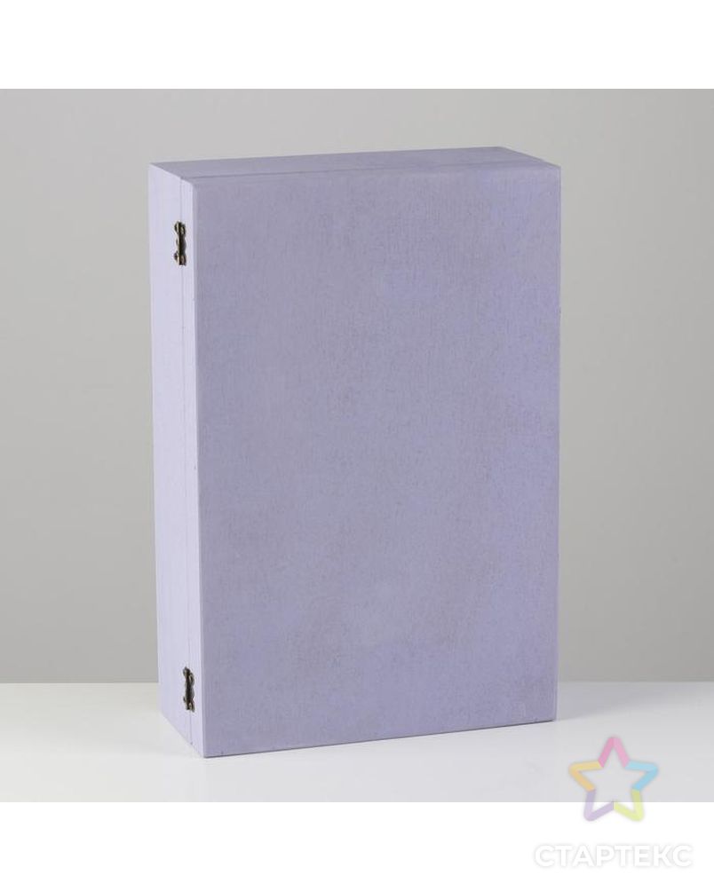Подарочный ящик 34×21.5×10 см деревянный, с закрывающейся крышкой, фиолетовый арт. СМЛ-132934-1-СМЛ0005928350 3