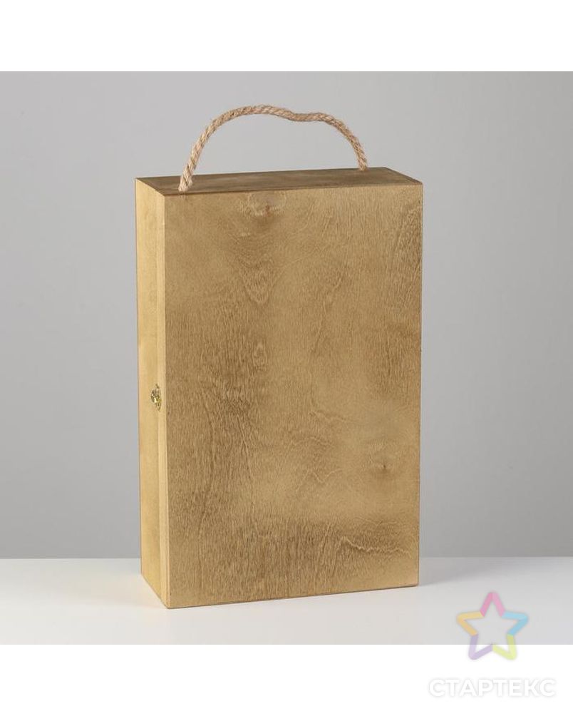 Подарочный ящик 34×21.5×10 см деревянный, с закрывающейся крышкой, с ручкой, коричневый арт. СМЛ-132935-1-СМЛ0005928351 3