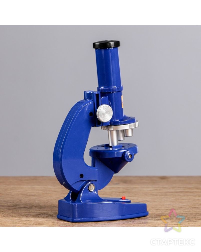 Микроскоп "Биология", кратность увеличения 450х, 200х, 100х, с подсветкой,  синий арт. СМЛ-80055-1-СМЛ0000594760 3
