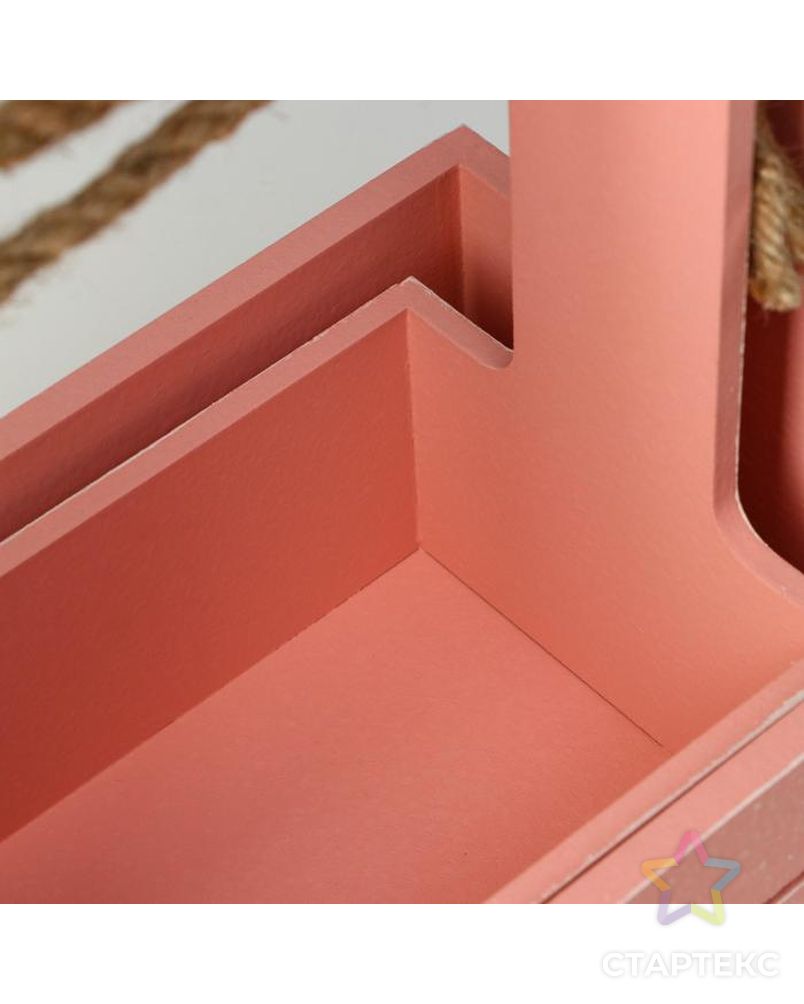 Набор кашпо деревянных 2 в 1 (25.5×15×30; 20×12×23) "Прованс", розовый арт. СМЛ-136045-1-СМЛ0006029961 5