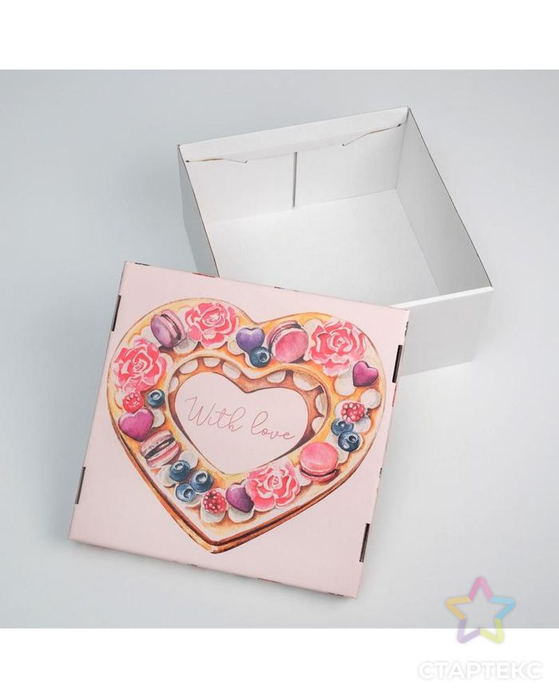 Коробка для торта «С Любовью»29 х 29 х 15 см арт. СМЛ-142973-1-СМЛ0006030038 4