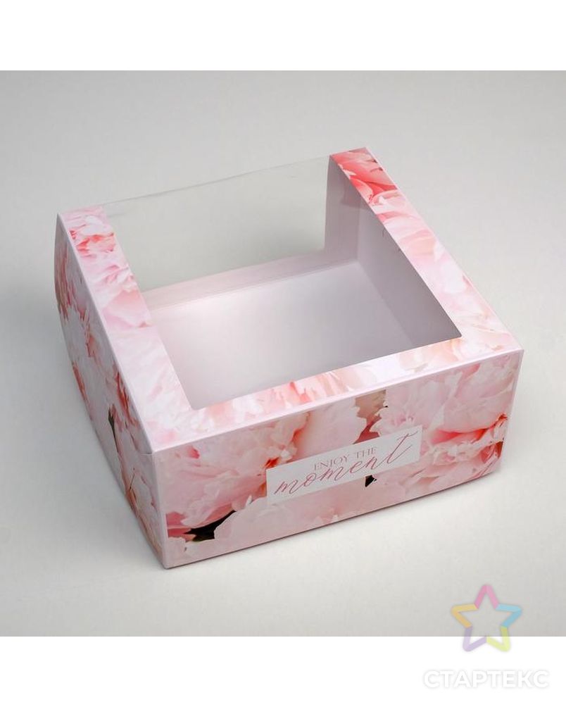 Коробка для торта с окном Enjoy the Moment 23 х 23 х 11 см арт. СМЛ-142974-1-СМЛ0006030112 1