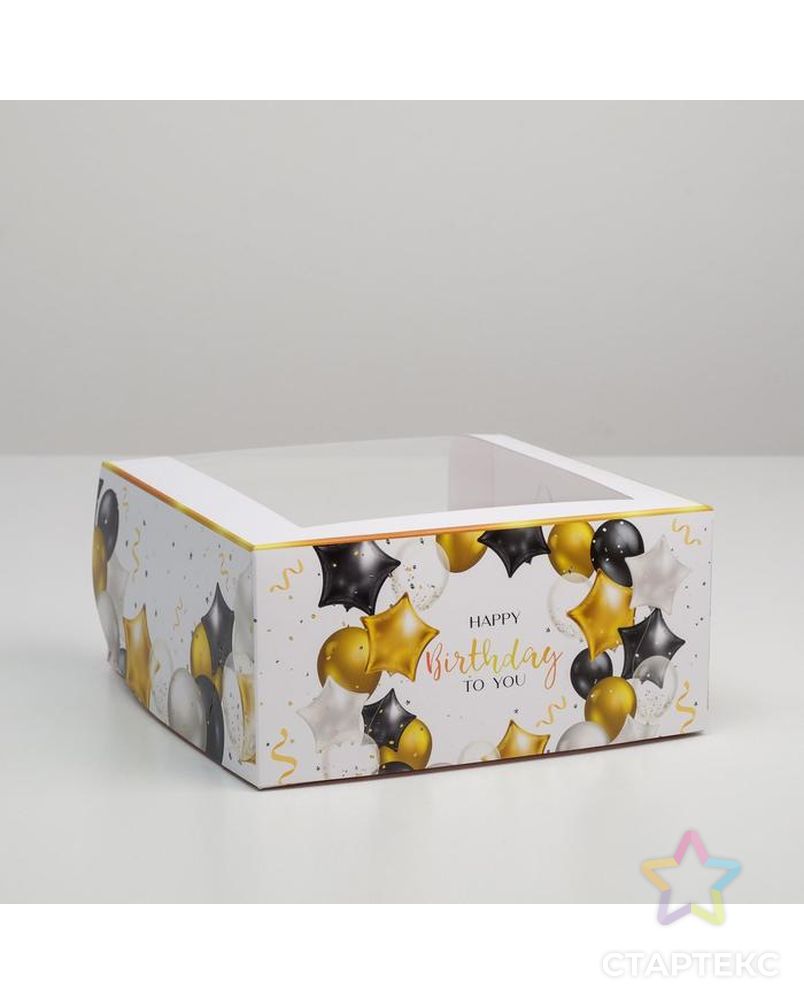 Коробка для торта с окном «Happy Birthday» 23 х 23 х 11 см арт. СМЛ-142977-1-СМЛ0006030115 2