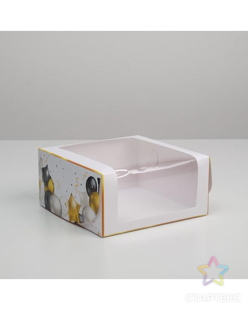 Коробка для торта с окном «Happy Birthday» 23 х 23 х 11 см арт. СМЛ-142977-1-СМЛ0006030115 8