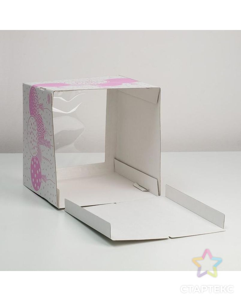 Коробка для торта с окном Best wishes 30 х 30 х 30 см арт. СМЛ-145301-1-СМЛ0006030117 4