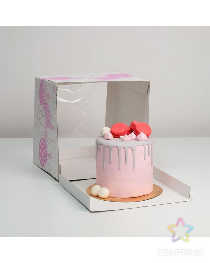 Коробка для торта с окном Best wishes 30 х 30 х 30 см арт. СМЛ-145301-1-СМЛ0006030117 5