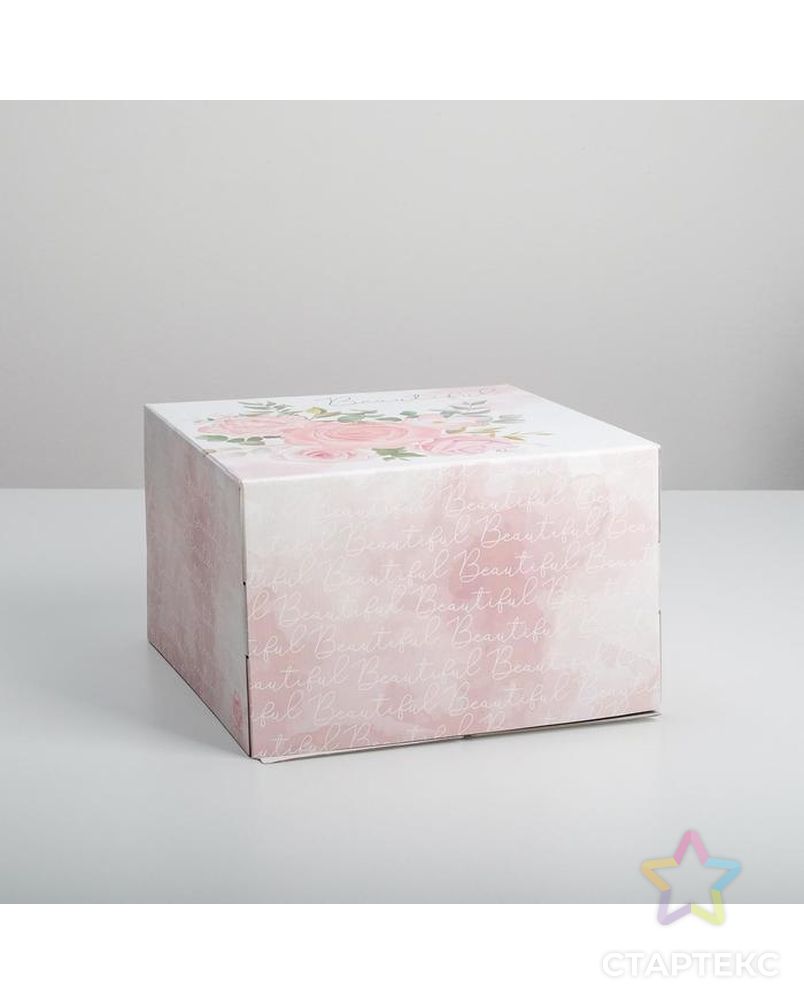 Коробка для торта «Цветочная» 30 х 30 х 19 см арт. СМЛ-145740-1-СМЛ0006030121 2