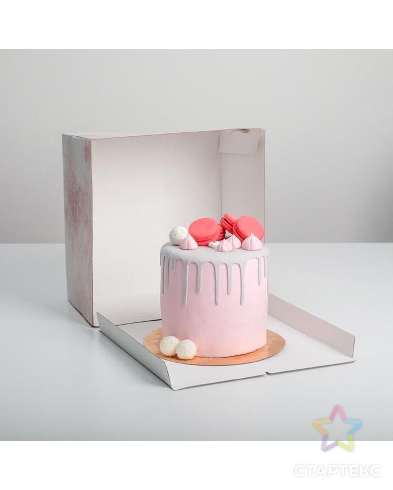 Коробка для торта «Цветочная» 30 х 30 х 19 см арт. СМЛ-145740-1-СМЛ0006030121 4