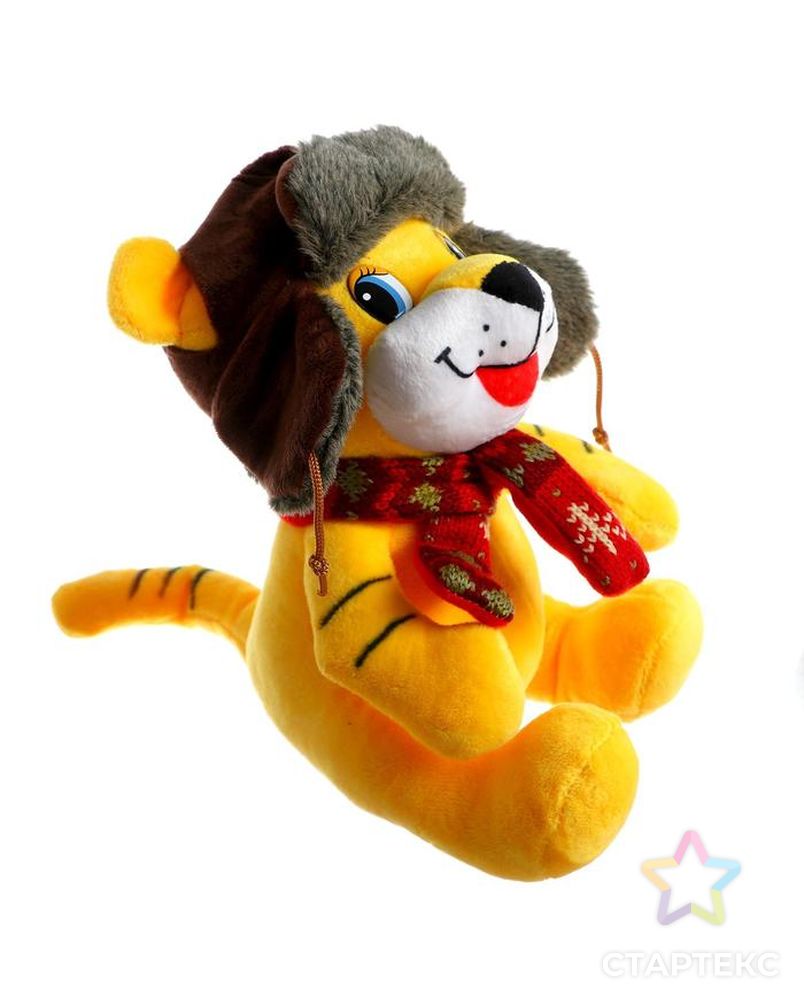 Мягкая игрушка "Тигр" в шапке-ушанке, 20 см арт. СМЛ-163626-1-СМЛ0006030837 2