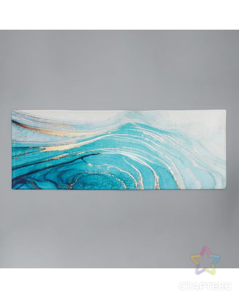 Коврик Доляна «Камень», 45×120 см, цвет бирюзовый арт. СМЛ-155369-1-СМЛ0006073547 1
