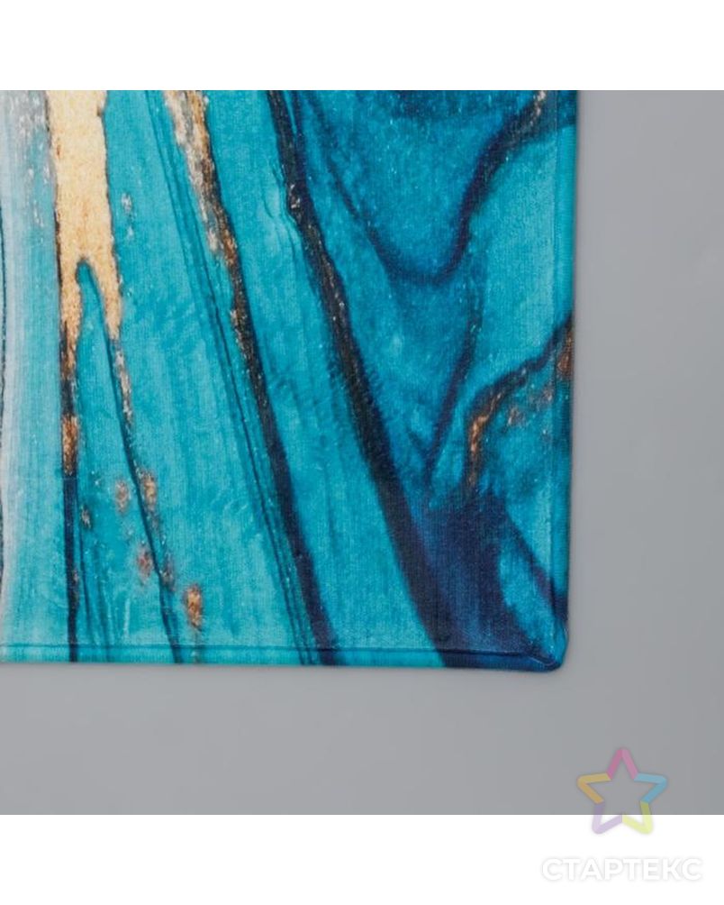 Коврик Доляна «Камень», 45×120 см, цвет бирюзовый арт. СМЛ-155369-1-СМЛ0006073547 3