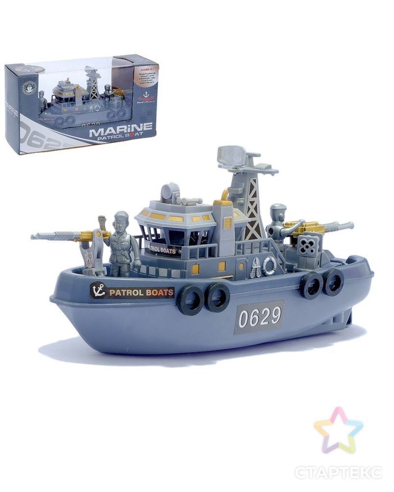 Катер «Морской патруль», работает от батареек, световые и звуковые эффекты арт. СМЛ-84234-1-СМЛ0000609928 1
