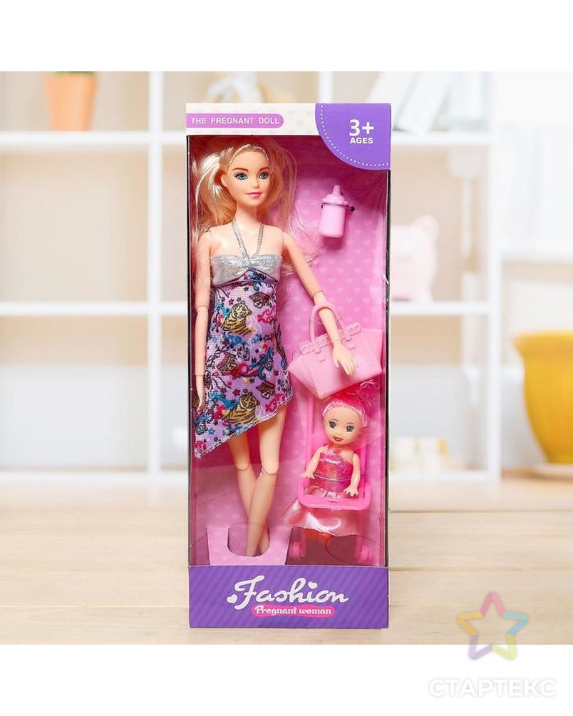 Кукла модель «Наташа» беременная,шарнирная  с ребёнком и аксессуарами МИКС арт. СМЛ-133435-1-СМЛ0006116936 1