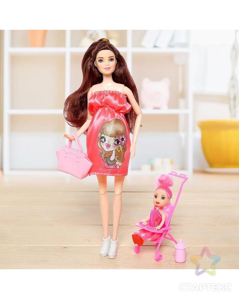 Кукла модель «Наташа» беременная,шарнирная  с ребёнком и аксессуарами МИКС арт. СМЛ-133435-1-СМЛ0006116936 8