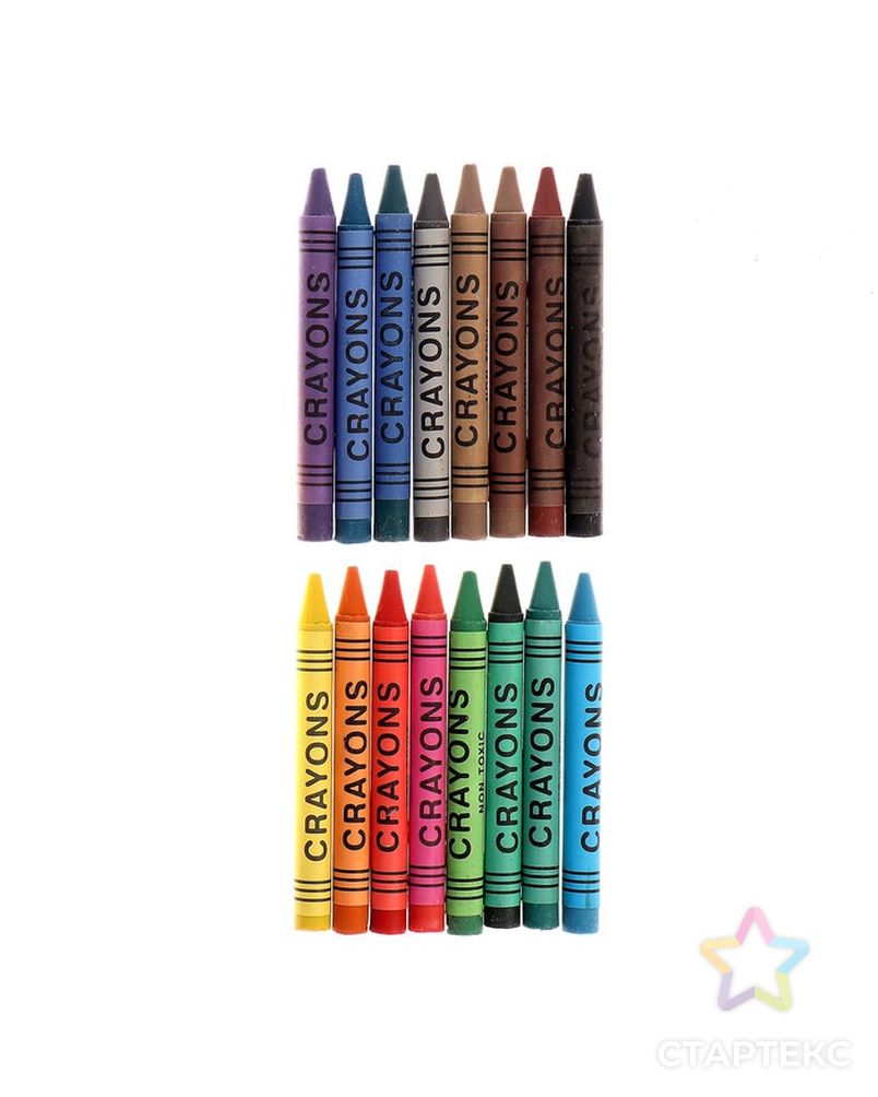 Восковые карандаши, набор 16 цветов, высота 1 шт - 8 см, диаметр 0,8 см арт. СМЛ-197239-1-СМЛ0000622698 2