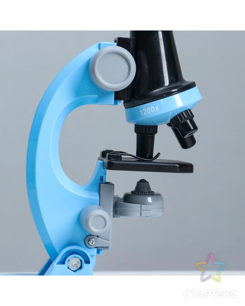 Микроскоп "Юный ботаник" кратность до х1200, синий, подсветка арт. СМЛ-146980-1-СМЛ0006248000 6