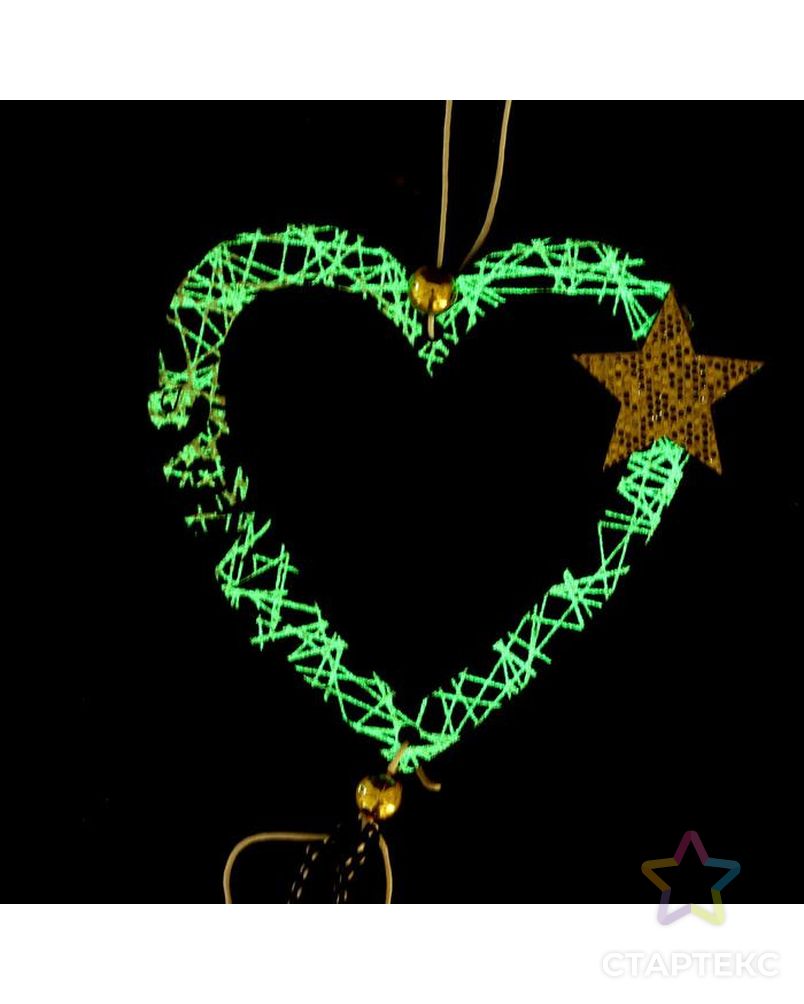 Новогодняя подвеска «Сердце со звездой» 12×67 см арт. СМЛ-210068-1-СМЛ0006249780 2