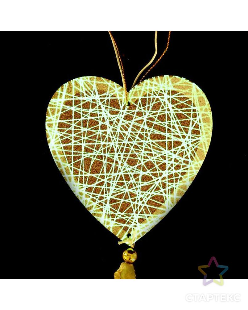 Новогодняя подвеска с подсветкой «Сердце» 10.5×67 см, золотой арт. СМЛ-210076-1-СМЛ0006249791 2