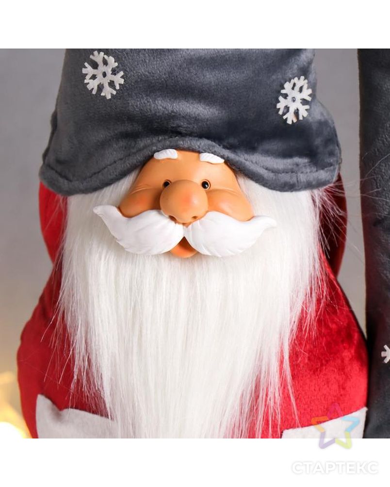 Кукла интерьерная "Дед Мороз в бордовом кафтане, в сером колпаке со снежинками" 42х13х18 см   626011 арт. СМЛ-168841-1-СМЛ0006260118 5