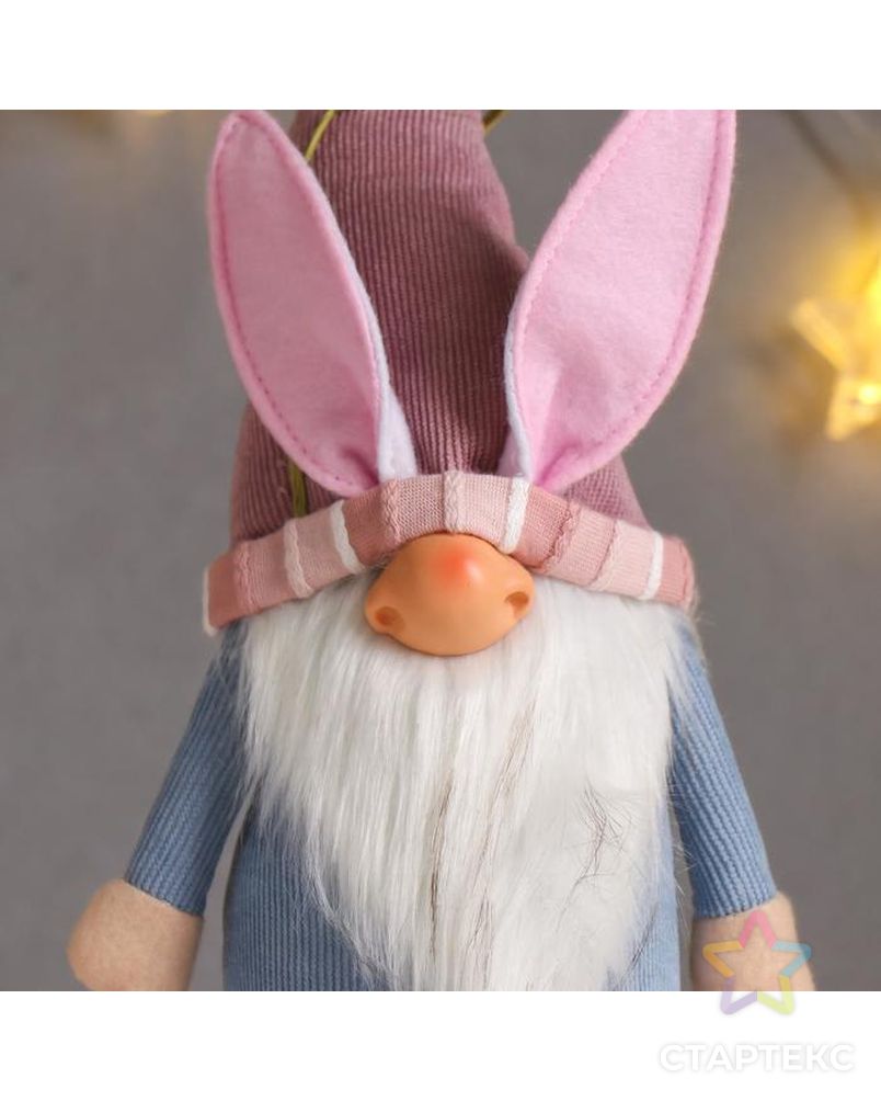 Кукла интерьерная "Дед Мороз в розово-голубом наряде, в колпаке с ушками" 48х10х13 см арт. СМЛ-168313-1-СМЛ0006260121 5