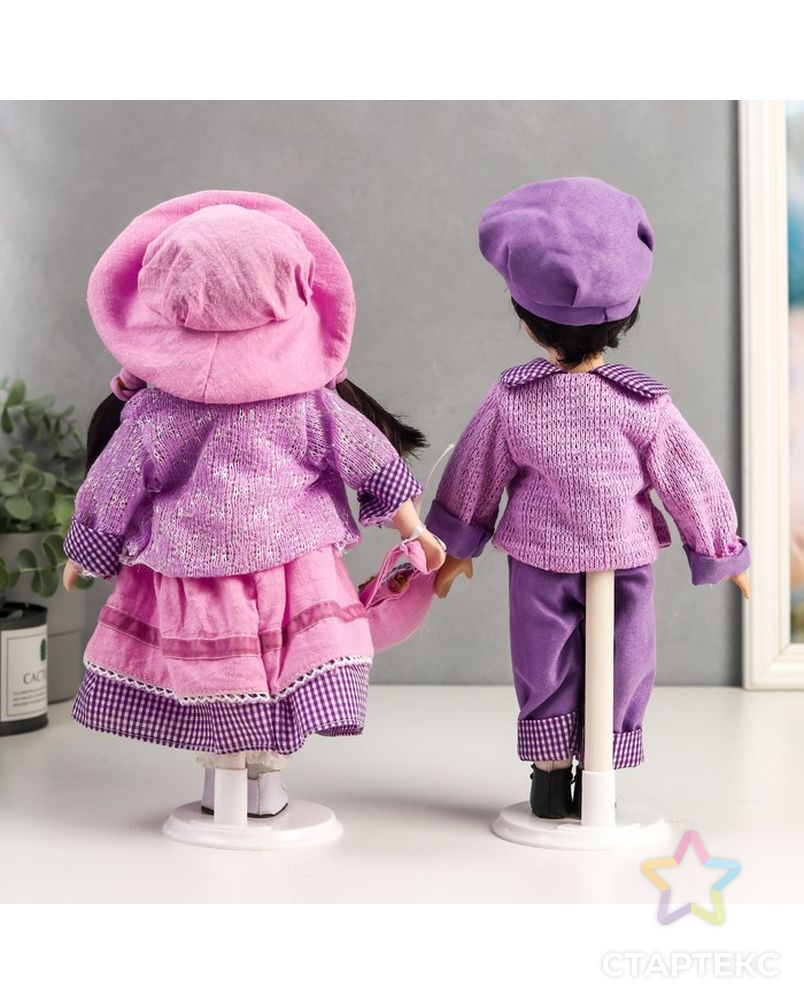 Кукла коллекционная парочка набор 2 шт "Тася и Миша в сиреневых нарядах" 30 см арт. СМЛ-198078-1-СМЛ0006260180 4