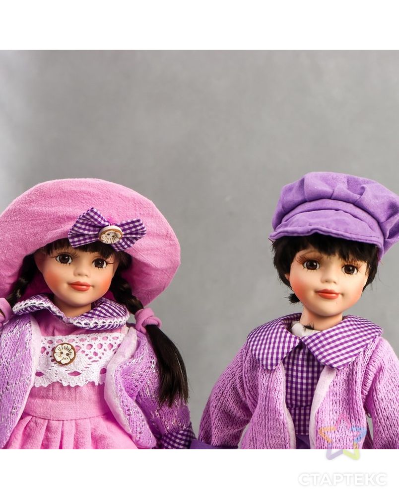Кукла коллекционная парочка набор 2 шт "Тася и Миша в сиреневых нарядах" 30 см арт. СМЛ-198078-1-СМЛ0006260180 5