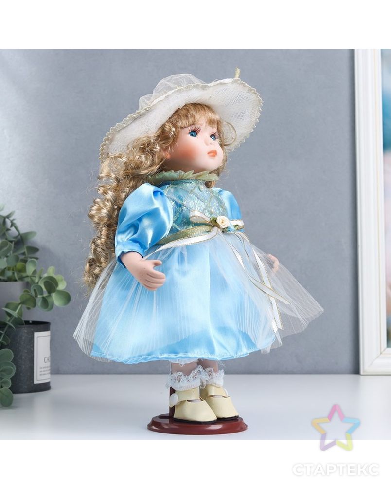 Кукла коллекционная керамика "Наташа в нежно-голубом платье в шляпке" 30 см арт. СМЛ-190867-1-СМЛ0006260920 2