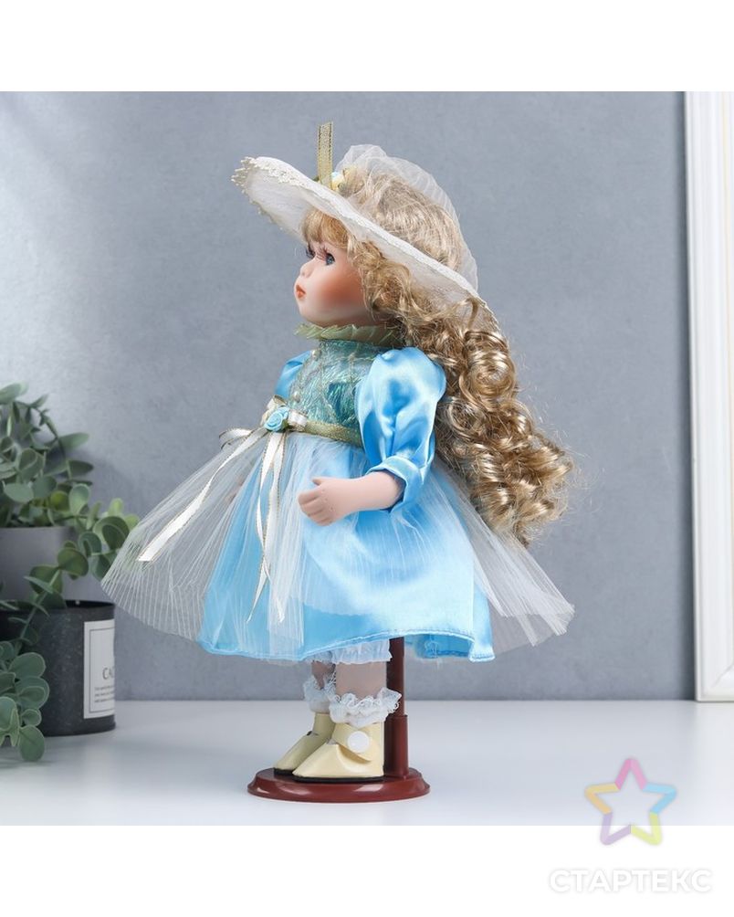 Кукла коллекционная керамика "Наташа в нежно-голубом платье в шляпке" 30 см арт. СМЛ-190867-1-СМЛ0006260920 3