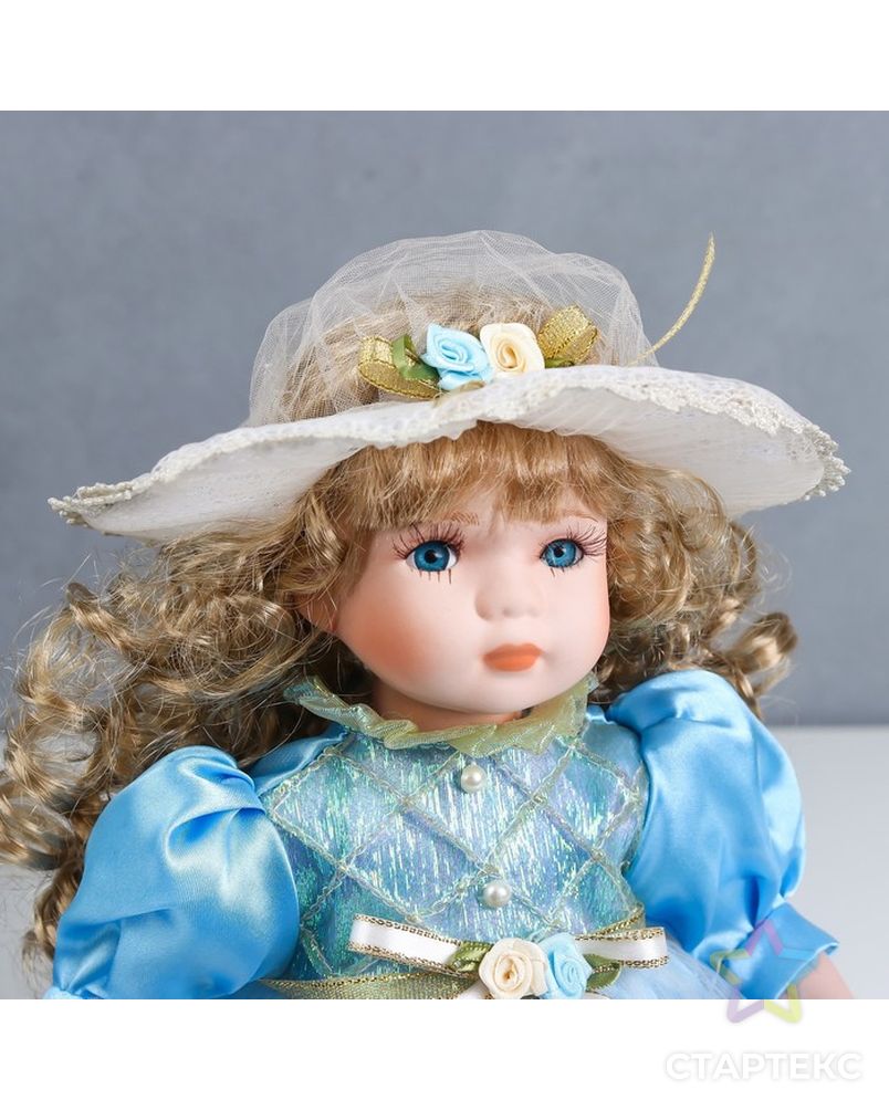 Кукла коллекционная керамика "Наташа в нежно-голубом платье в шляпке" 30 см арт. СМЛ-190867-1-СМЛ0006260920 5