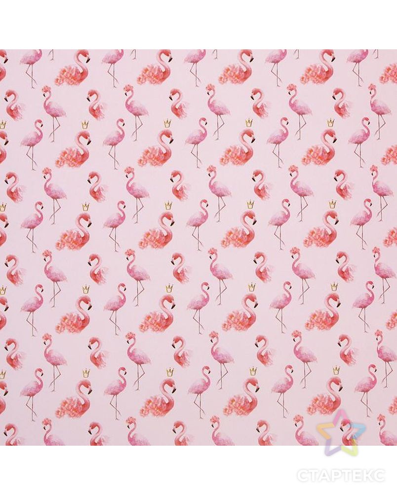 Бумага упаковочная глянцевая "Фламинго", 50 × 70 см  2 листа арт. СМЛ-142699-1-СМЛ0006301299 3