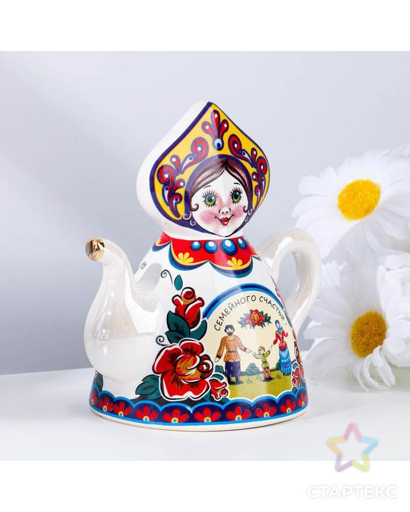 Колокольчик Кукла на чайнике, 10 см, микс арт. СМЛ-192418-1-СМЛ0006385387 1