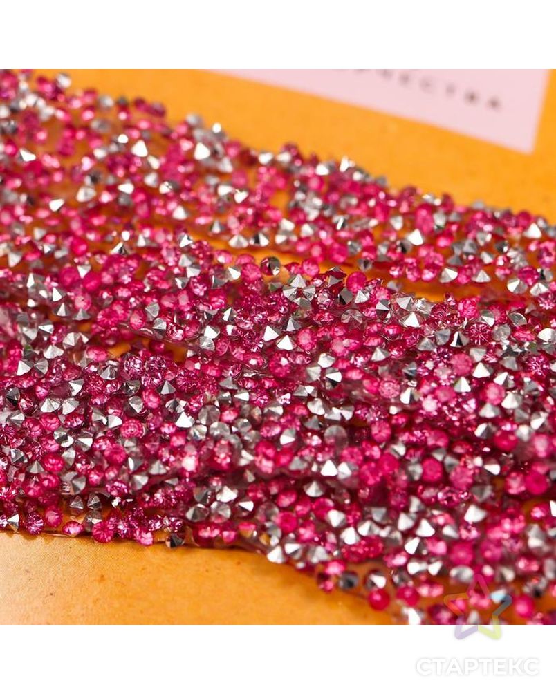 Тесьма клеевая "Кристаллы нежно-розовые" намотка 1 метр арт. СМЛ-170263-1-СМЛ0006435994 2
