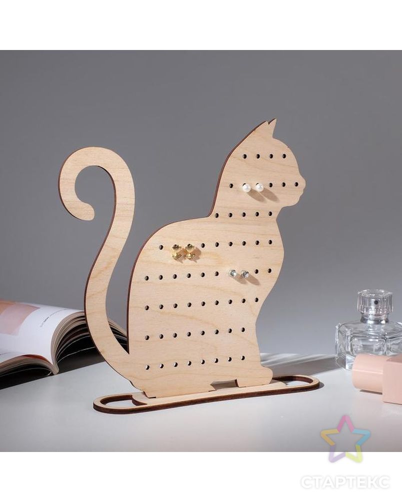 Подставка для украшений "Кошка" 20*15, толщина 4 мм, цвет бежевый арт. СМЛ-155790-1-СМЛ0006436441 1