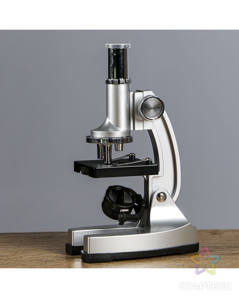 Микроскоп "Исследование", кратность увеличения 600х, 300х, 100х, с подсветкой, серебристый арт. СМЛ-95251-1-СМЛ0000645155 3