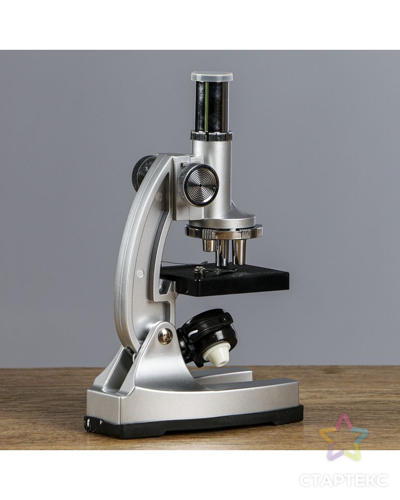 Микроскоп "Исследование", кратность увеличения 600х, 300х, 100х, с подсветкой, серебристый арт. СМЛ-95251-1-СМЛ0000645155 6