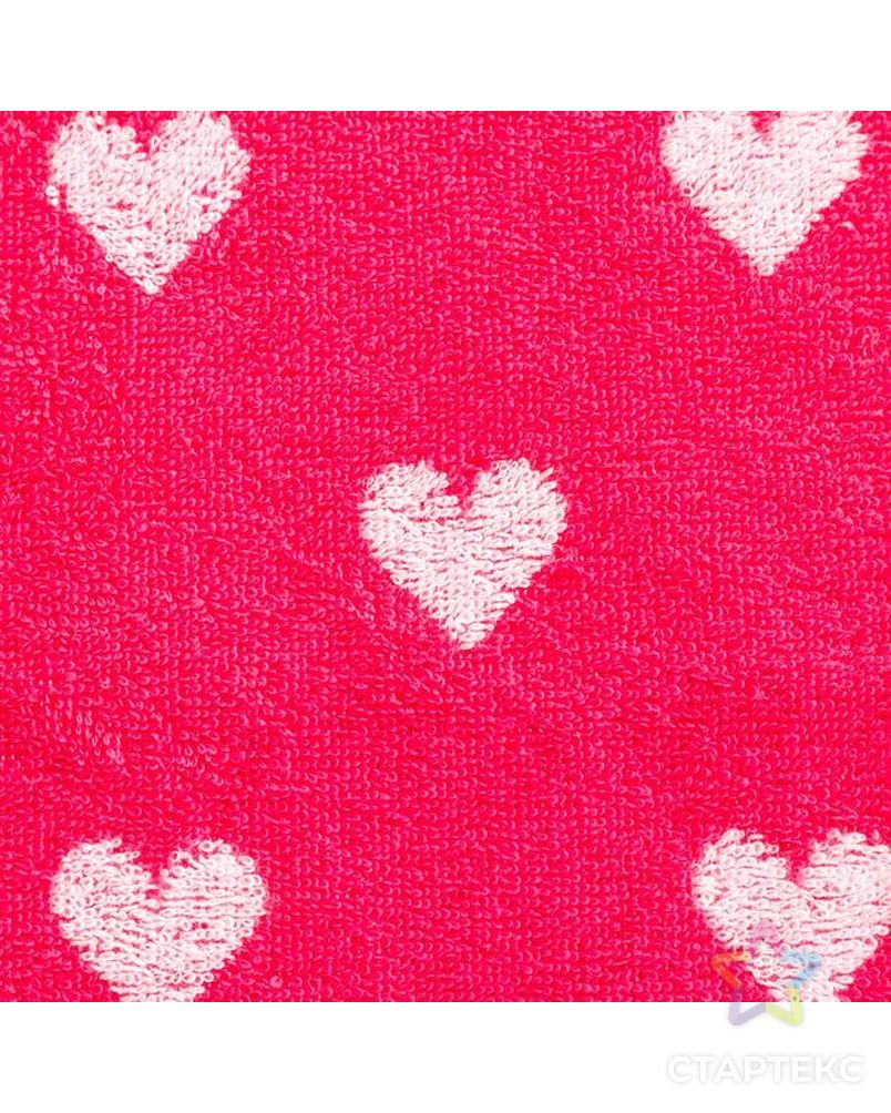 Полотенце махровое Крошка Я "Сердечки" 30х60 см, цв.розовый, 100% хл, 360гр/м2 арт. СМЛ-151830-1-СМЛ0006485859