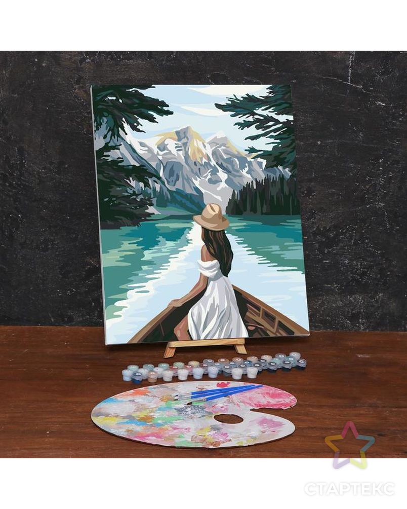 Картина по номерам на холсте с подрамником «Девушка в лодке» 40х50 см арт. СМЛ-208872-1-СМЛ0006491543 1