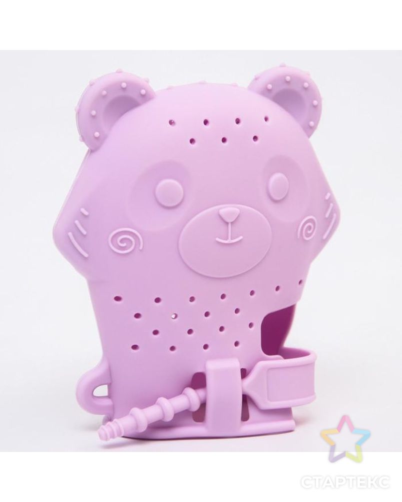 Прорезыватель рукавичка «Мишка», силиконовый, цвет фиолетовый арт. СМЛ-157432-1-СМЛ0006537257 1