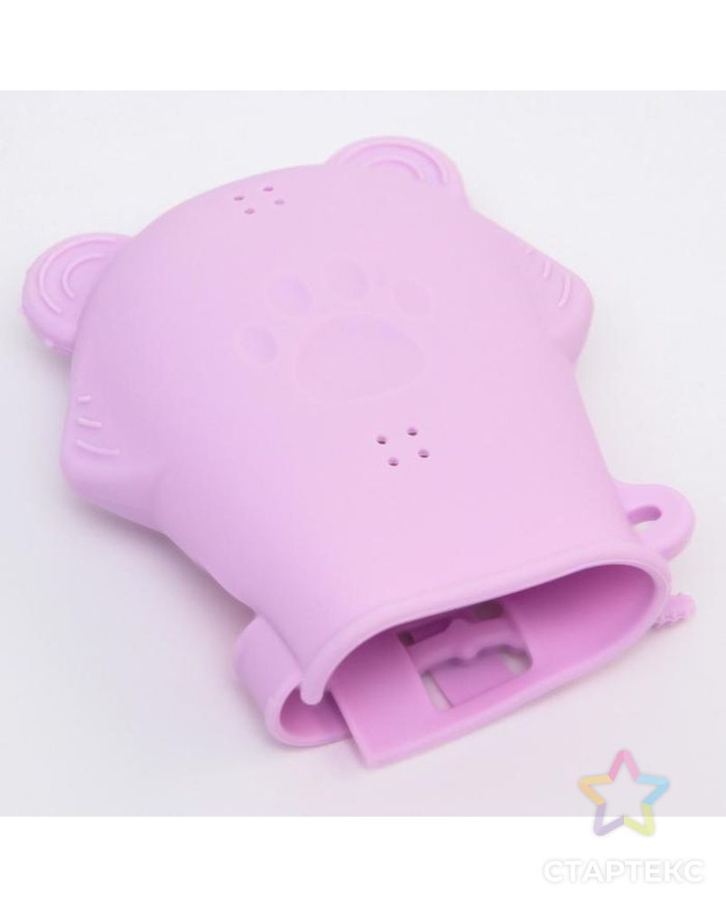 Прорезыватель рукавичка «Мишка», силиконовый, цвет фиолетовый арт. СМЛ-157432-1-СМЛ0006537257 3