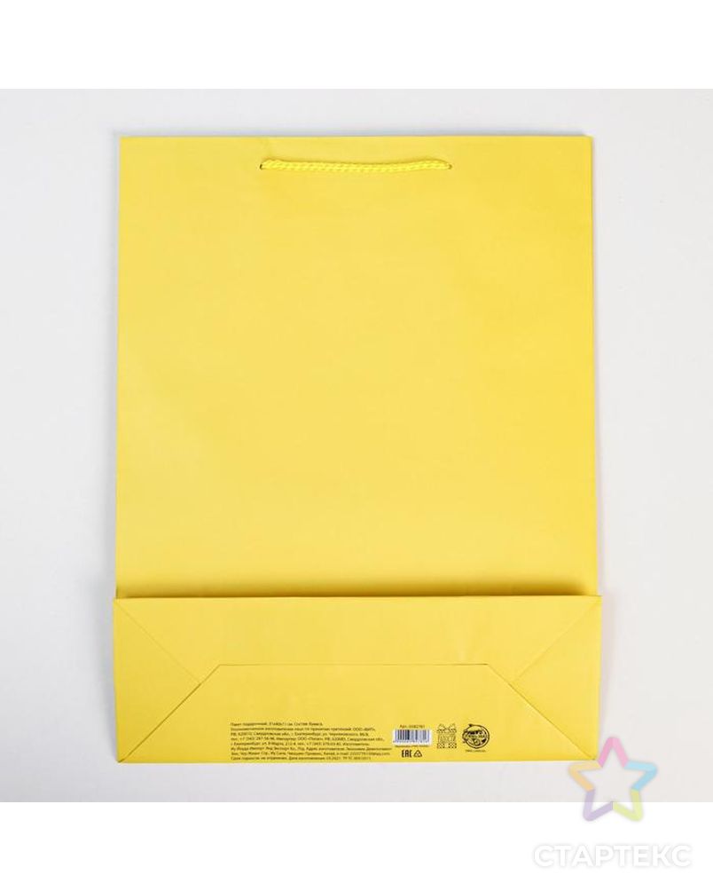 Пакет ламинированный «Жёлтый», L 31 х 40 х 11,5 см арт. СМЛ-159822-1-СМЛ0006582781 4