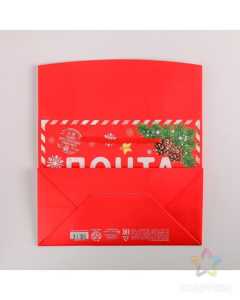 Пакет-коробка «Почта Деда Мороза», 23 × 18 × 11 см арт. СМЛ-163953-1-СМЛ0006582849 5